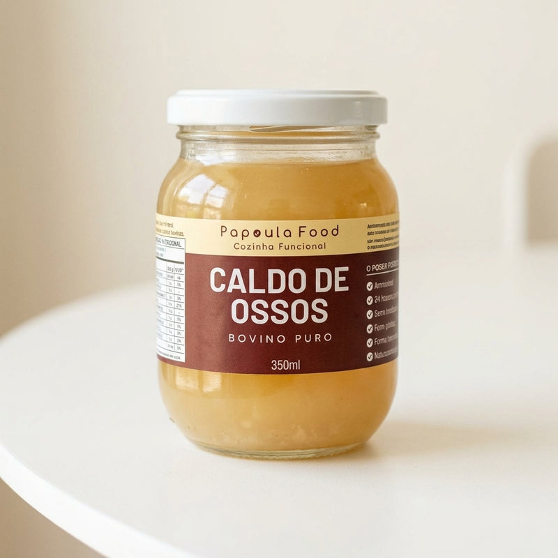 Caldo de Ossos Bovino Puro — Cocção de 48h, 10g de Colágeno | 250ml