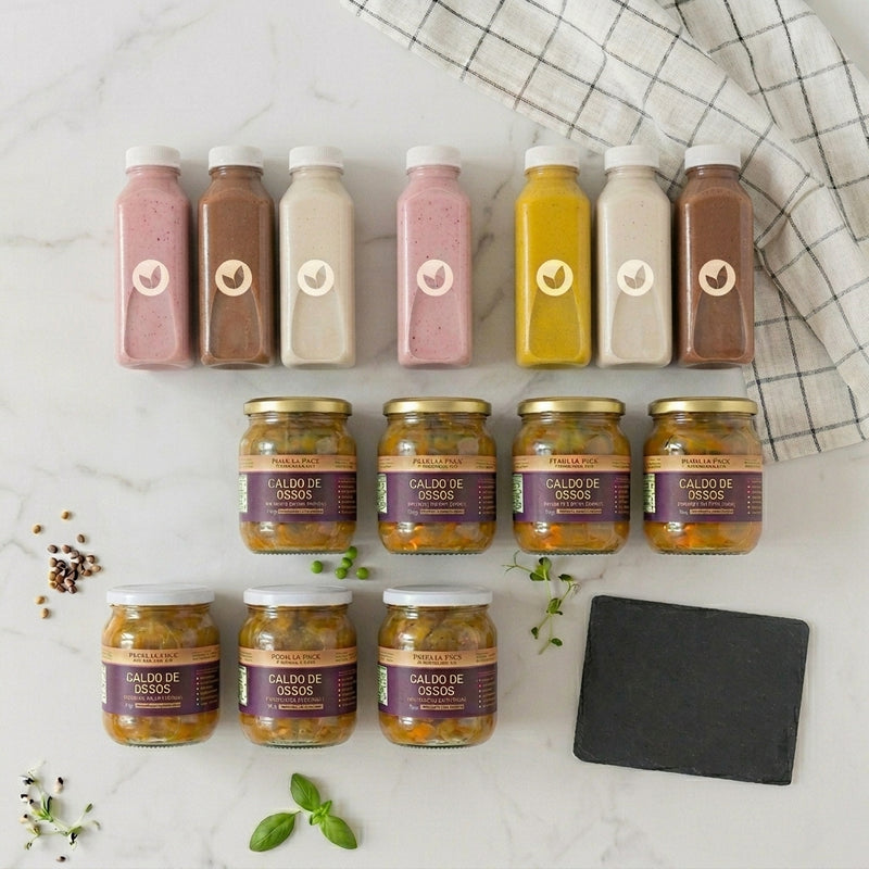 Kit Pós-treino — Shakes Proteicos + Caldo de Ossos para Recuperação Real