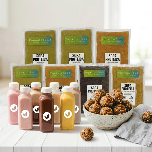 Kit Proteina Plus - Shakes, Sopas e Snacks Proteicos - 50g de proteína - 7 unidades