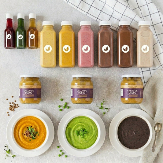 Kit Reset 3 Dias — Shots, Shakes, Sopas e Caldo de Ossos para Desinchar e Renovar