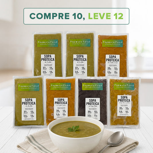 Kit Sopas Proteicas — 10 unidades — + de 30g de Proteína cada - 400g